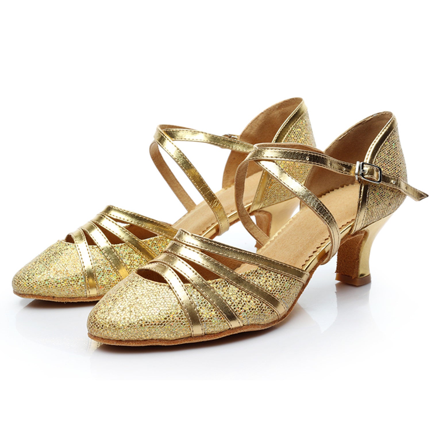 Ladies  Soft-Soled Bright Leather Mid-High-Heeled Modern Dance Shoes Latin Dance Shoes Secondary image