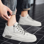 Men's High-top Soft Leather Casual Sneakers