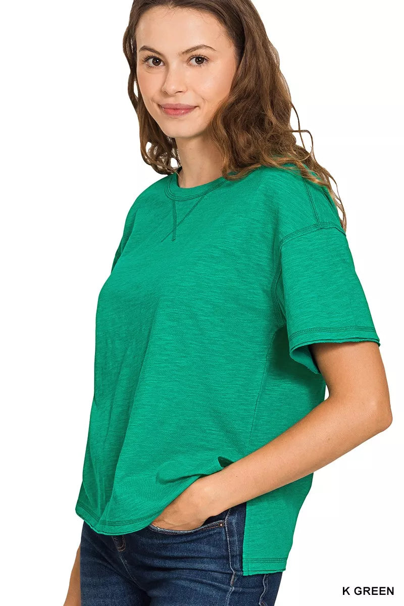 Zenana Cotton Slub Short Sleeve Tee Secondary image