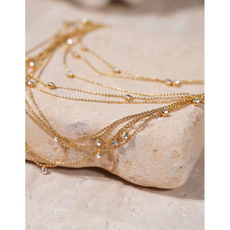 Affordable Luxury Niche And Vintage Zircon Clavicle Necklace With A High-end Sophisticated Vibe Secondary image