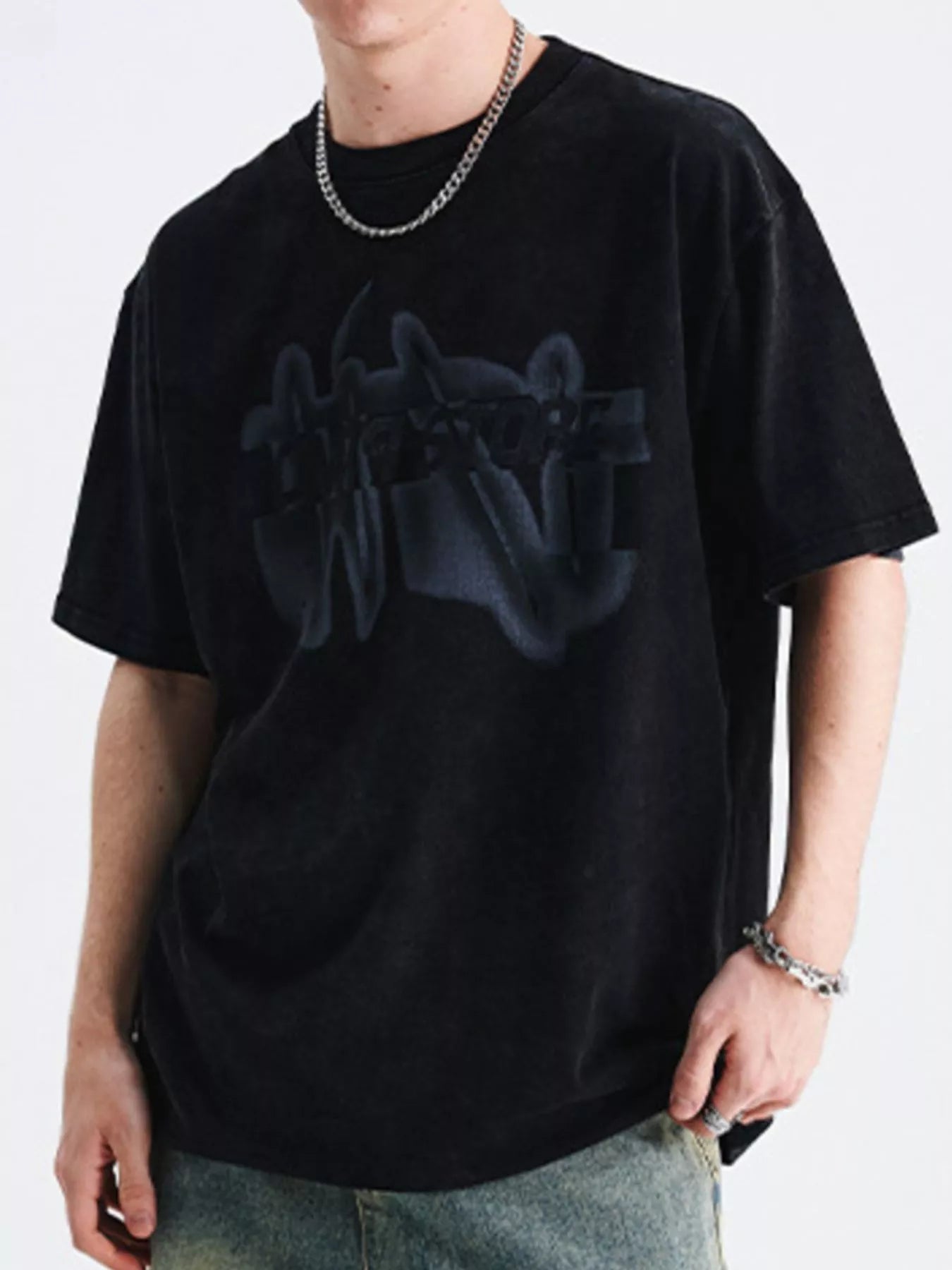 Men's Graphic Round Neck Oversized T-Shirt Secondary image
