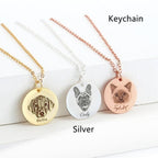 Single-side Customization Stainless Steel Pet Photo Graffiti Pendant Keychain Bracelet