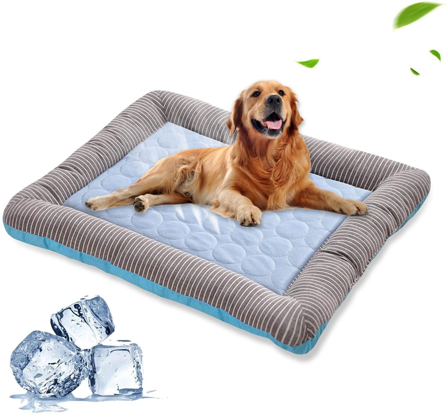 Pet Cooling Pad Bed For Dogs Cats Puppy Kitten Cool Mat Pet Blanket Ice Silk Material Soft For Summer Sleeping  Blue Breathable Main image