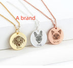 Single-side Customization Stainless Steel Pet Photo Graffiti Pendant Keychain Bracelet