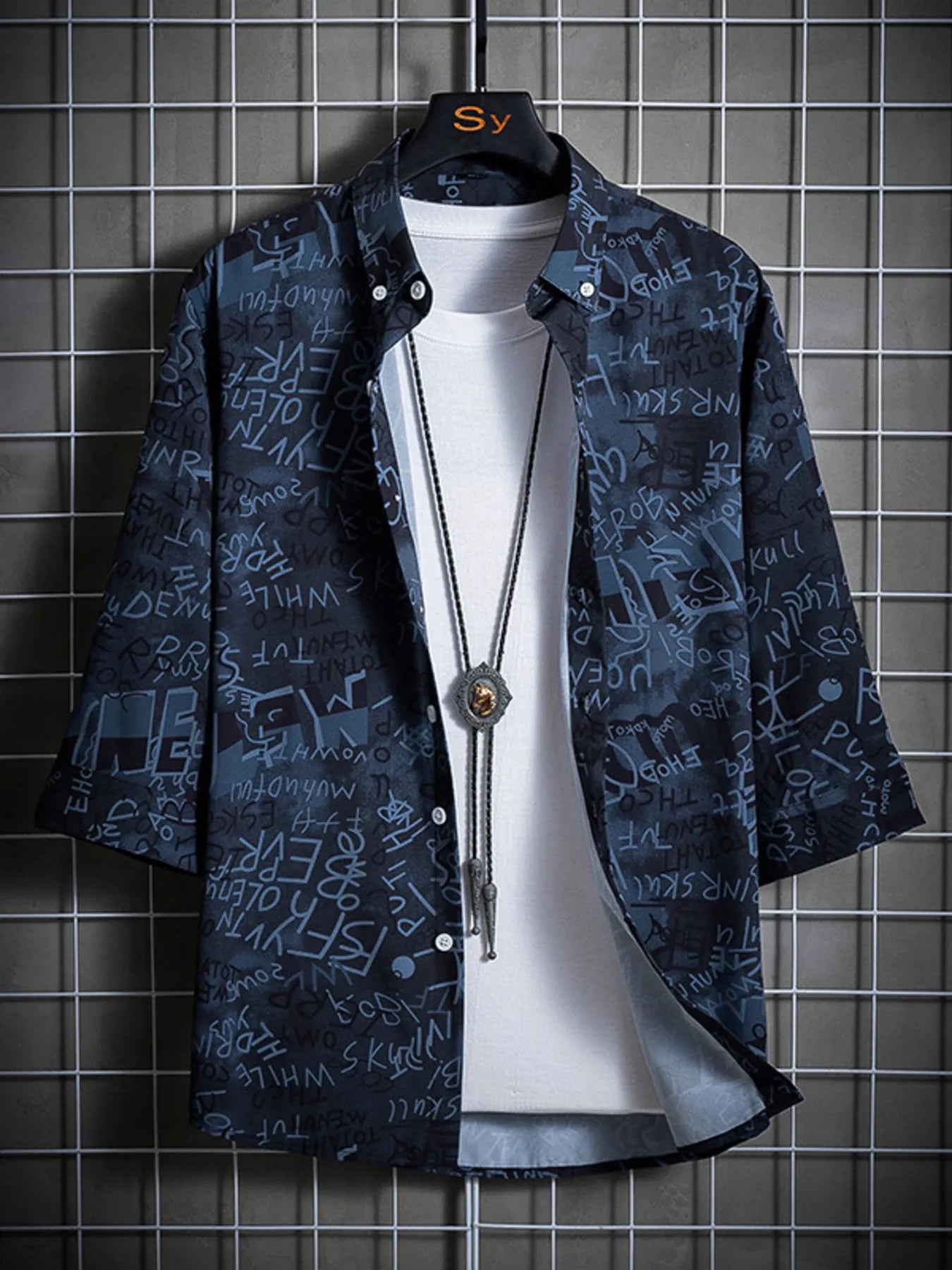 Men's Plus Size Graffiti Print Casual Shirt Secondary image