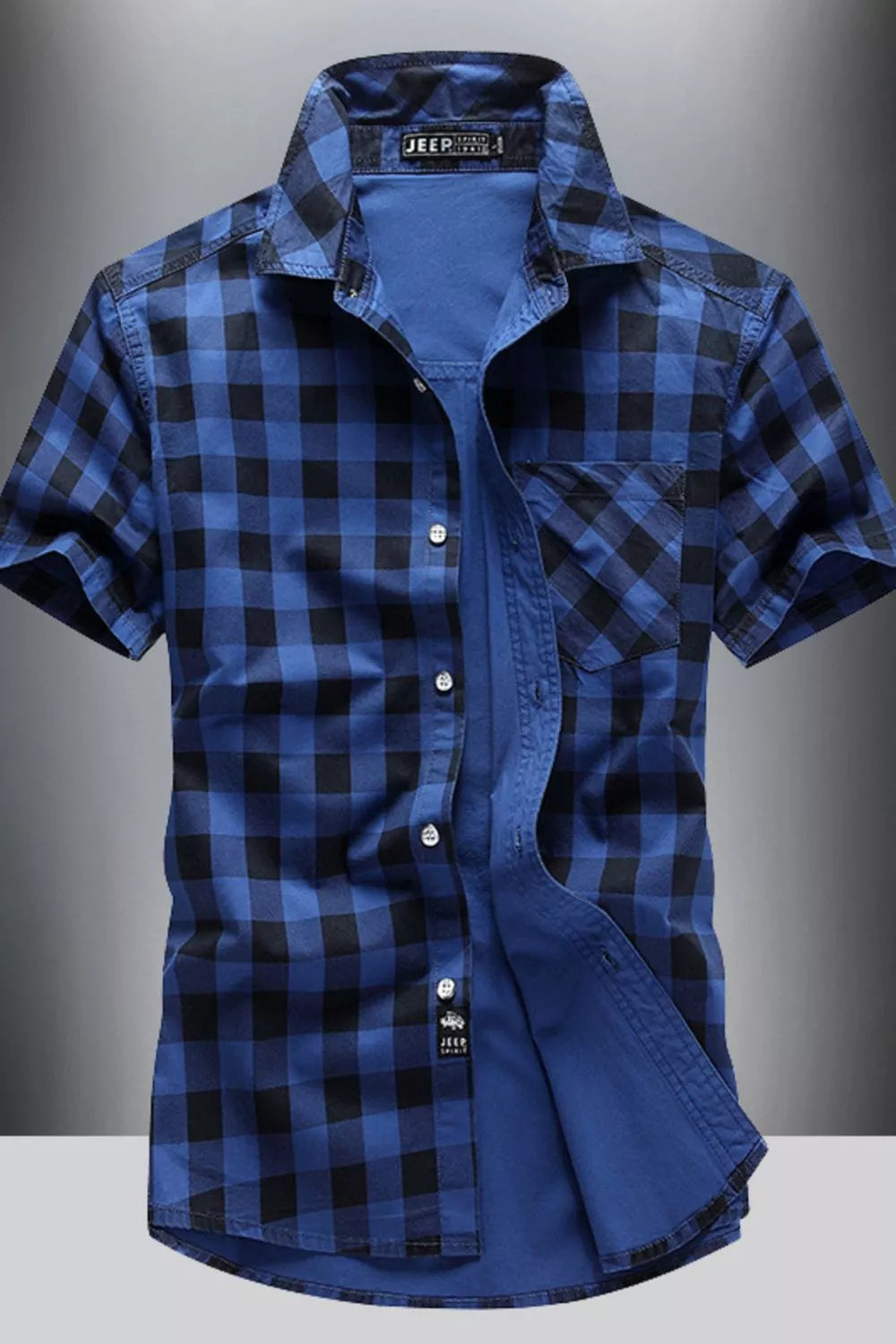 Men's Plus Size Classic Plaid Short Sleeve Shirt Secondary image