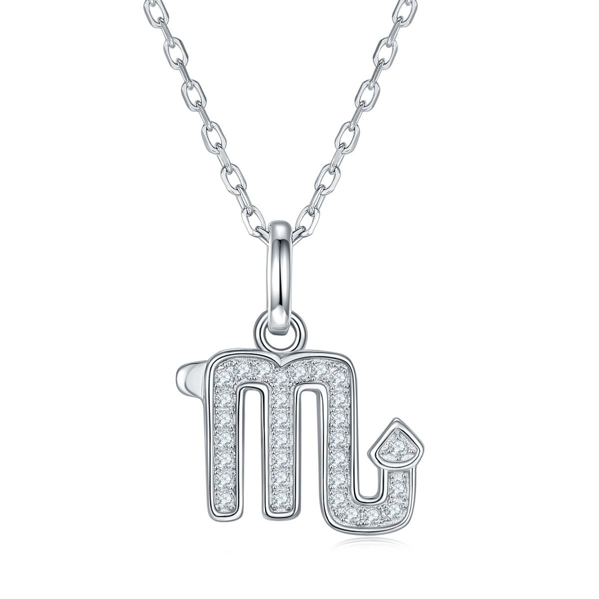 12 Zodiac Signs - Scorpio, Set With Top-quality Moissanite, Luxurious And Fashionable Light Luxury Trend Jewelry, Silver Necklace, Pendant S925, Silver-plated Platinum Main image
