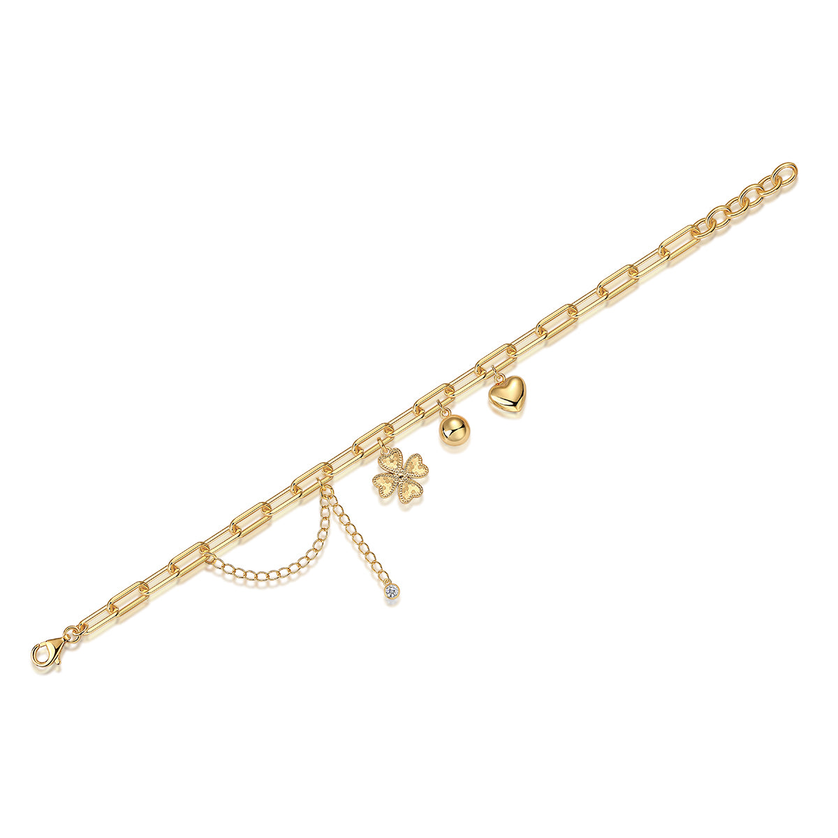 0.5-carat Luxury And Fashionable Light Luxury Trend Jewelry Silver Bracelet Set With Top-quality Moissanite, S925 Silver Electroplated With Gold