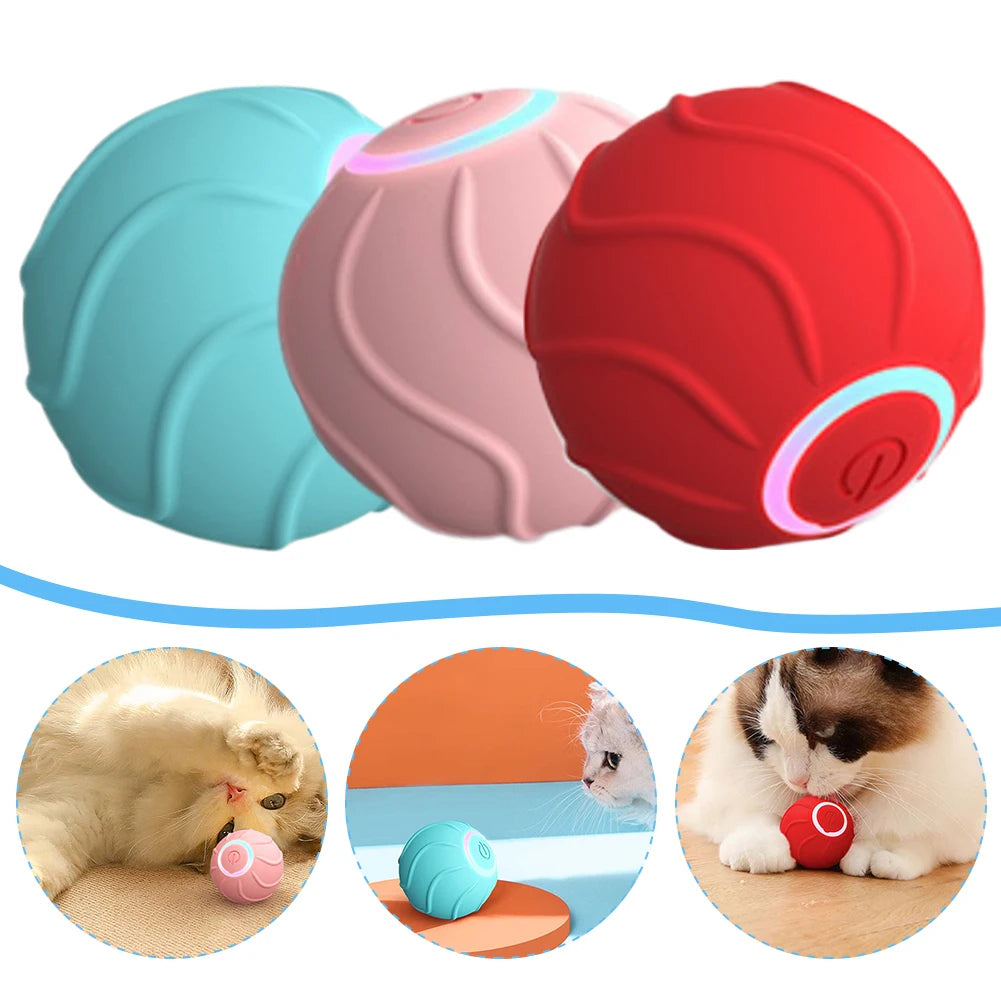 Smart Cat Toys Rolling Ball Pet Cat Owner Interactive Pets Toys Automatic Bouncing Ball USB Self Hi Teasing Kittens Jumping Ball Secondary image