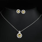 Two-piece Zircon Disc Necklace Set