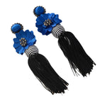 Fashionable Exaggerated Flower Tassel Earrings In Bohemian Ethnic Style