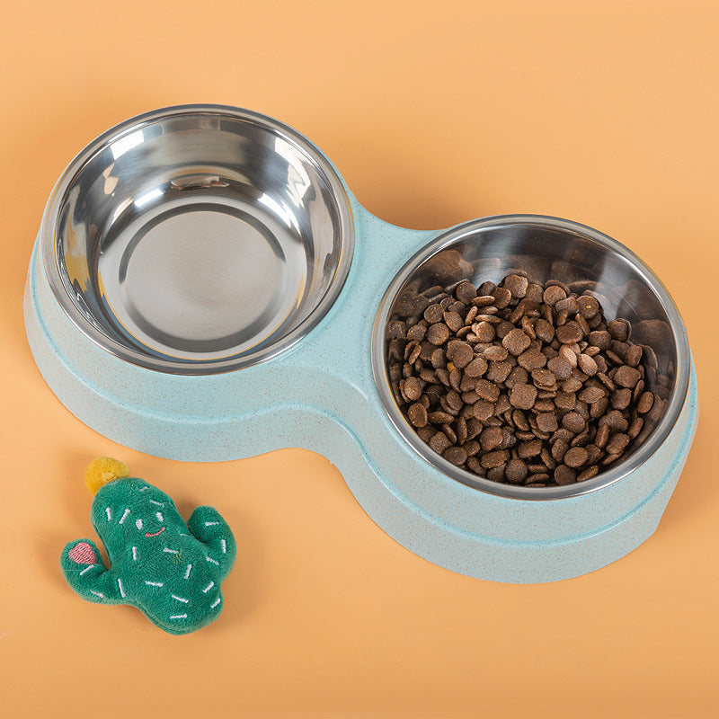 Double Pet Bowls Dog Food Water Feeder Stainless Steel Pet Drinking Dish Feeder Cat Puppy Feeding Supplies Small Dog Accessories Secondary image