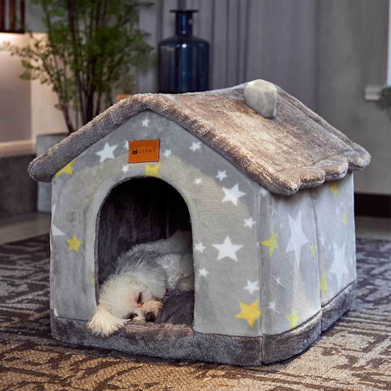Foldable Dog House Pet Cat Bed Winter Dog Villa Sleep Kennel Removable Nest Warm Enclosed Cave Sofa Pets Supplies Secondary image
