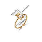 1 Piece Stainless Steel Bear Open Ring, Dainty & Exquisite Fashion Jewelry, Cute Style Accessory, Perfect For Daily Matching & Bestie Gifting