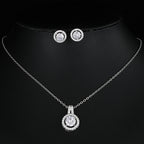 Two-piece Zircon Disc Necklace Set