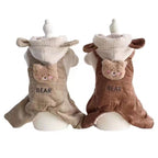 Pet Dog Fleece-lined Thick Style Milk Coffee Bear Four-legged Overalls
