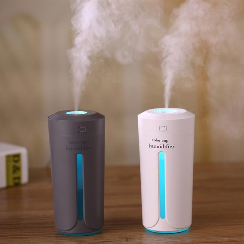 Mini Air Humidifier USB Ultrasonic Humidifier Car Aroma Diffuser Electric Essential Oil Diffuser Cup 7 Color LED Lights Main image