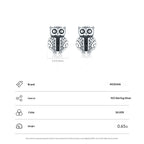 S925 Sterling Silver Creative Design Cute Owl Stud Earrings For Women
