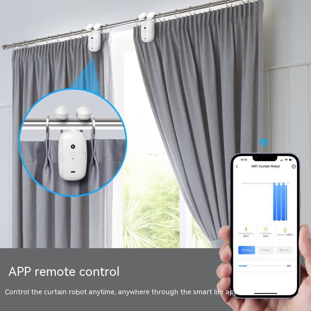 Wifi Curtain Robot Smart Home Roman Rod Electric Curtain Companion Secondary image