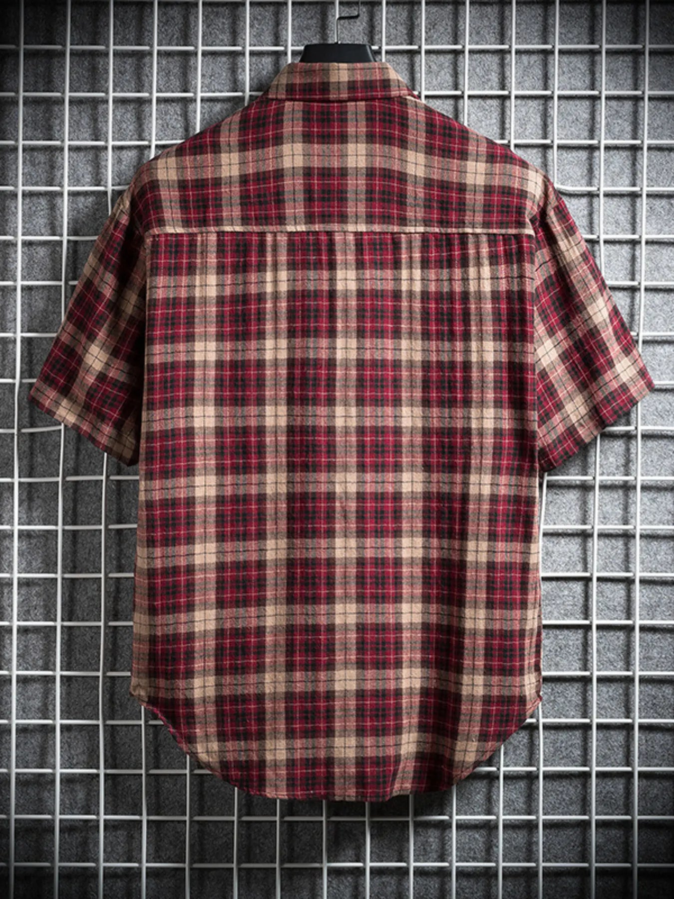 Men's Plus Size Casual Plaid Short Sleeve Shirt Secondary image