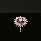S925 Silver Ring With An Adjustable Opening Featuring A Pigeons Blood Red High-carat Zircon