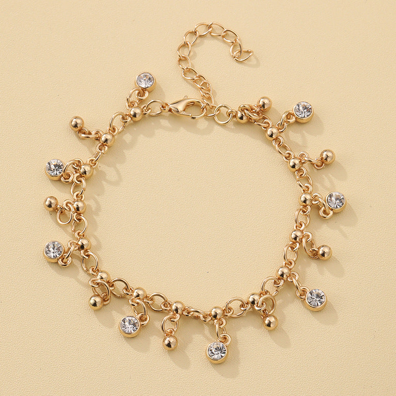 Minimalist Diamond Studded Tassel Bracelet