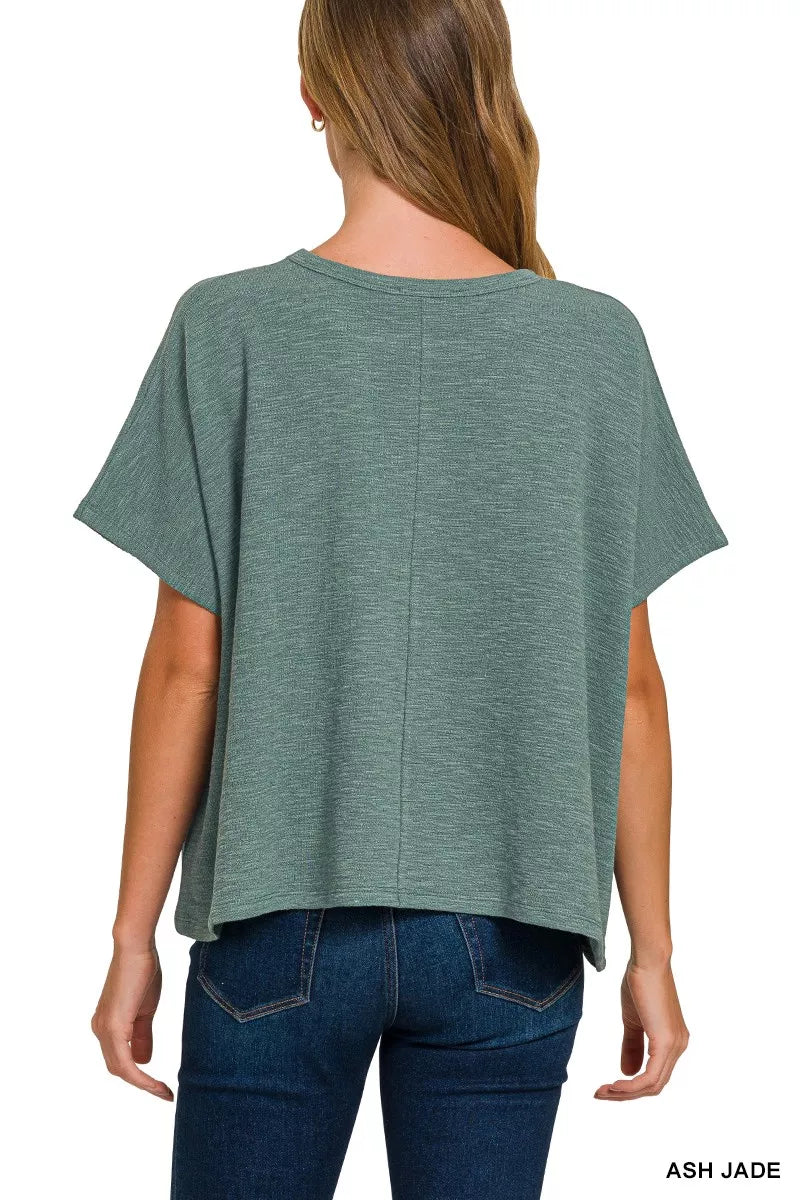 Zenana Cotton Slub Oversize Tee Secondary image