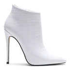 Retro Stone Pattern Nude Boots Fashion Thin Pointed Ankle