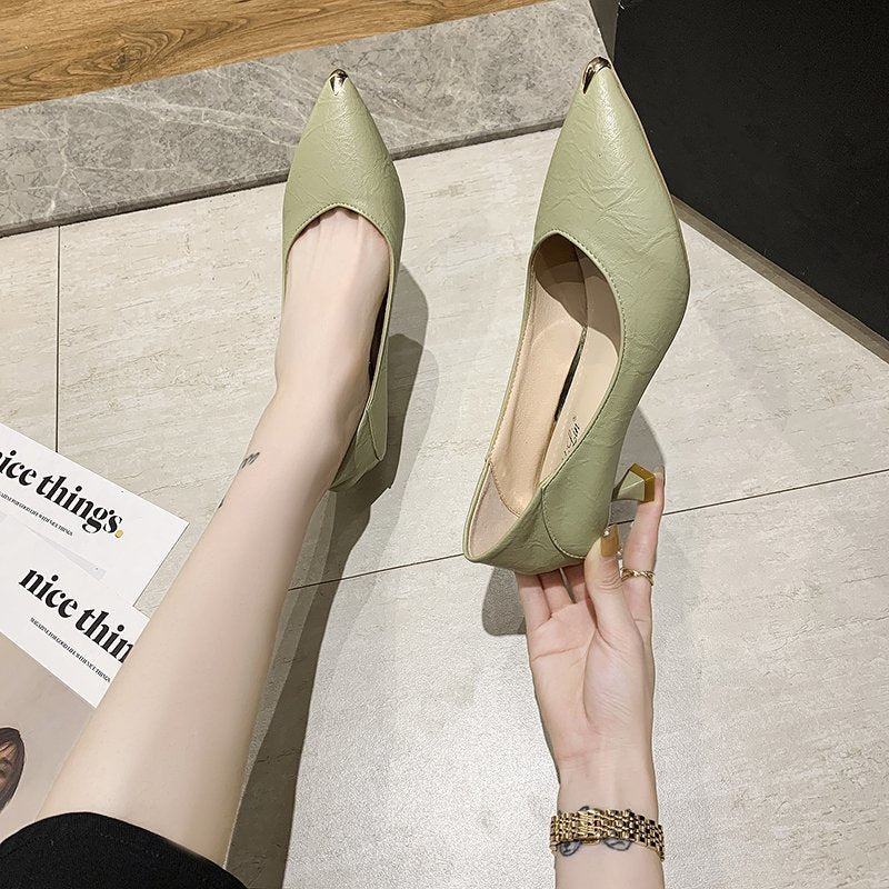 Women's Fashion Stiletto Autumn Metal Toe Work Shoes Secondary image