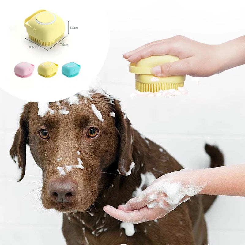 Silicone Dog Bath Massage Gloves Brush Pet Cat Bathroom Cleaning Tool Comb Brush For Dog Can Pour Shampoo Dog Grooming Supplies Secondary image