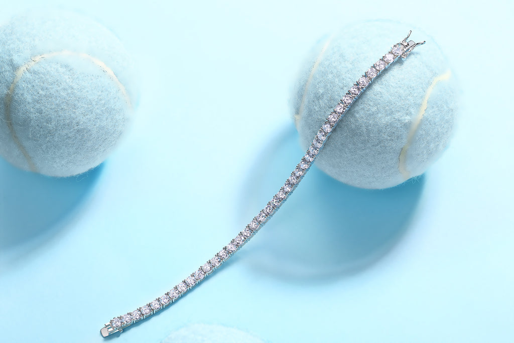 0.3-carat Luxury And Fashionable Light Luxury Trend Jewelry Silver Bracelet Set With Top-quality Moissanite, S925 Silver Electroplated Platinum