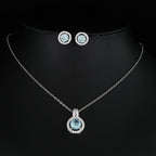 Two-piece Zircon Disc Necklace Set
