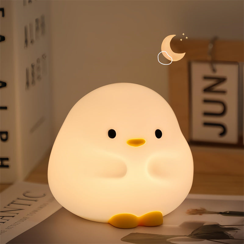 Cute Duck LED Night Lamp Cartoon Silicone USB Rechargeable Sleeping Light Touch Sensor Timing Bedroom Bedside Lamp For Kid Gift Home Decor Secondary image