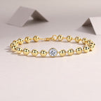 1-carat Luxury And Fashionable Light Luxury Trend Jewelry Silver Bracelet Set With Top-quality Moissanite, S925 Silver Electroplated With Gold
