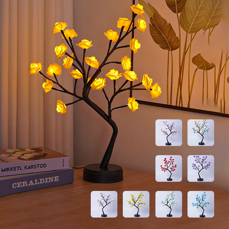 Table Lamp Flower Tree Rose Lamps Fairy Desk Night Lights USB Operated Gifts For Wedding Valentine Christmas Decoration Main image