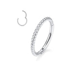Twisted Stainless Steel Piercing Nose Ring Seamless Closed Loop