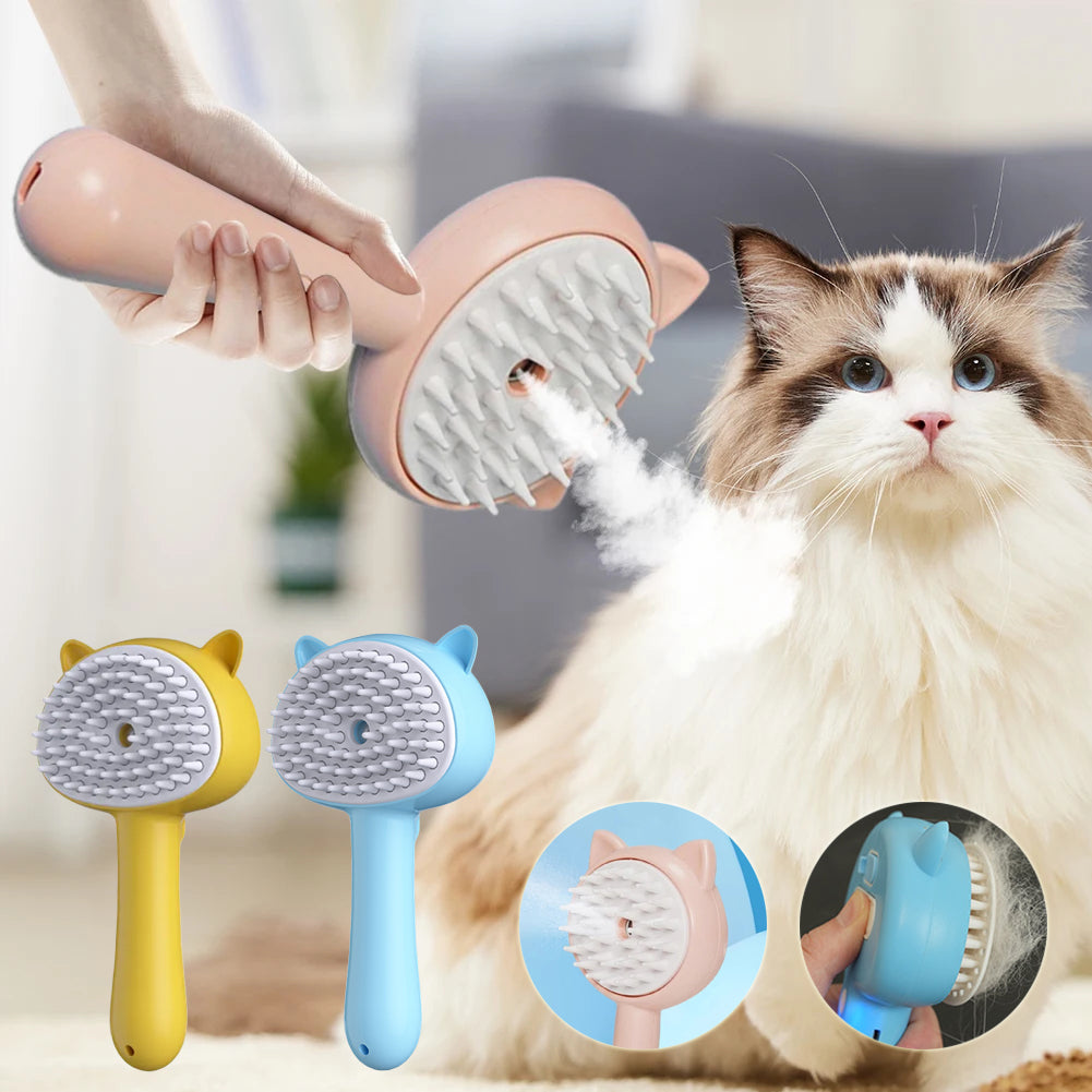 Hair Cleaning Brush With Mist Multifunctional Cat Grooming Brush Rechargeable Self Cleaning Slicker Brush For Pets Dogs & Catsb Pet Products Main image