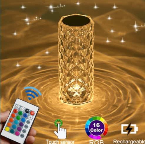 Creative Crystal Diamond Table Lamp Rechargeable Acrylic Bedroom Bedside Main image