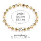 1-carat Luxury And Fashionable Light Luxury Trend Jewelry Silver Bracelet Set With Top-quality Moissanite, S925 Silver Electroplated With Gold