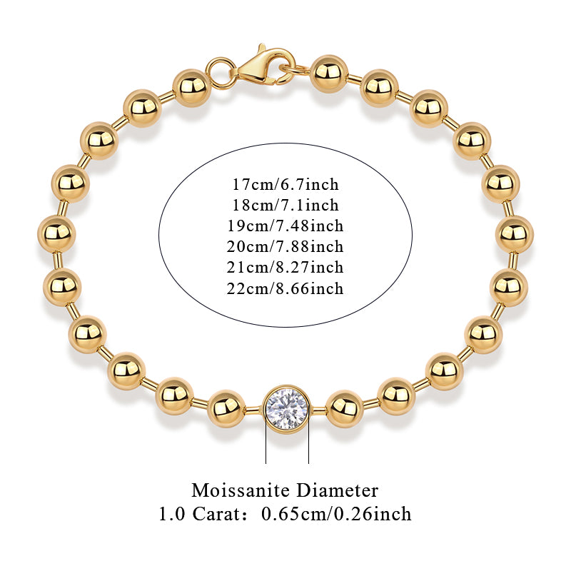 1-carat Luxury And Fashionable Light Luxury Trend Jewelry Silver Bracelet Set With Top-quality Moissanite, S925 Silver Electroplated With Gold