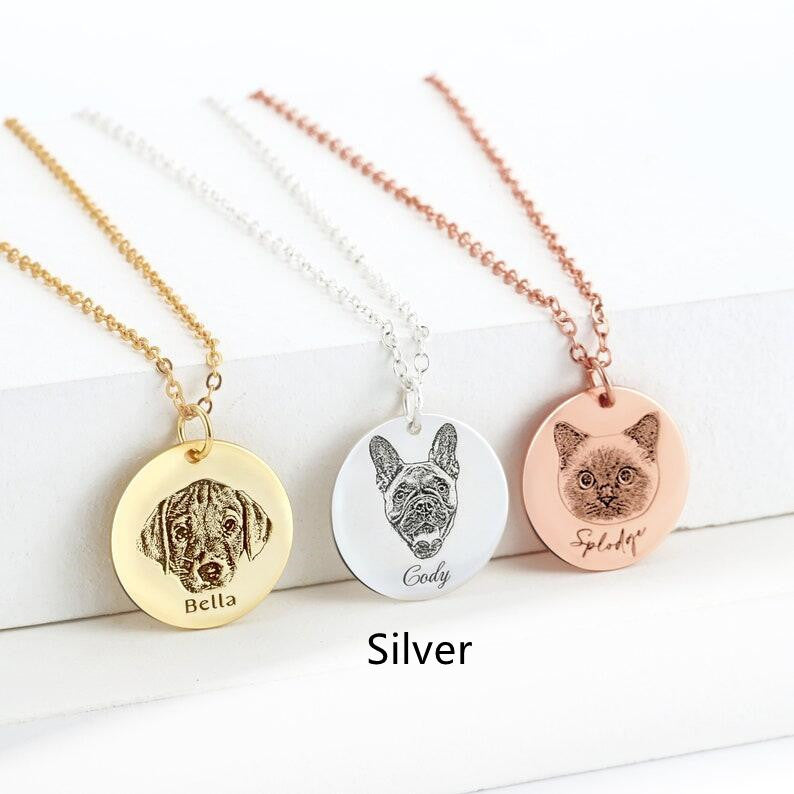Single-side Customization Stainless Steel Pet Photo Graffiti Pendant Keychain Bracelet
