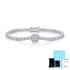 Set With Top-quality Moissanite, This Luxurious And Fashionable Light Luxury Jewelry Silver Bracelet Is Made Of S925 Silver Electroplated With Platinum