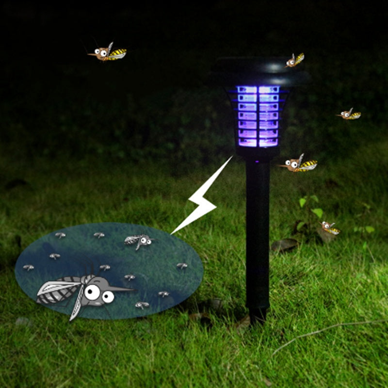 Solar Led Rechargeable Anti-Mosquito Lamp Electronic Fly Bug Zapper Insect Pest  Uv Trap Outdoor Garden Lawn Lamp Main image