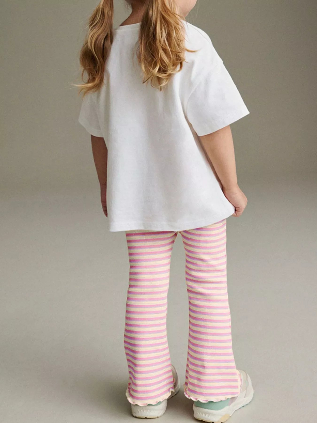 Children's Unicorn Graphic Tee and Striped Pants Set Secondary image