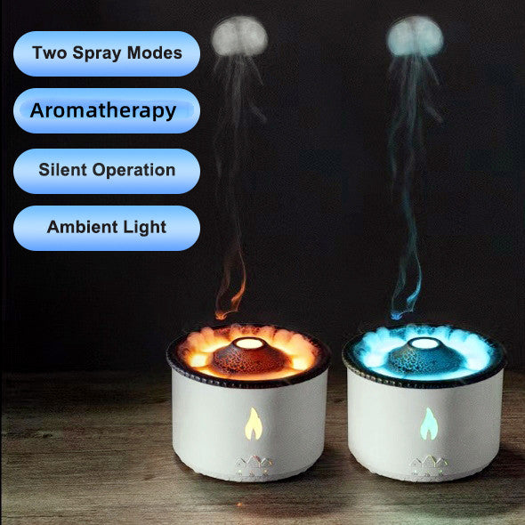 New Creative Ultrasonic Essential Oil Humidifier Volcano Aromatherapy Machine Spray Jellyfish Air Flame Humidifier Diffuser Main image