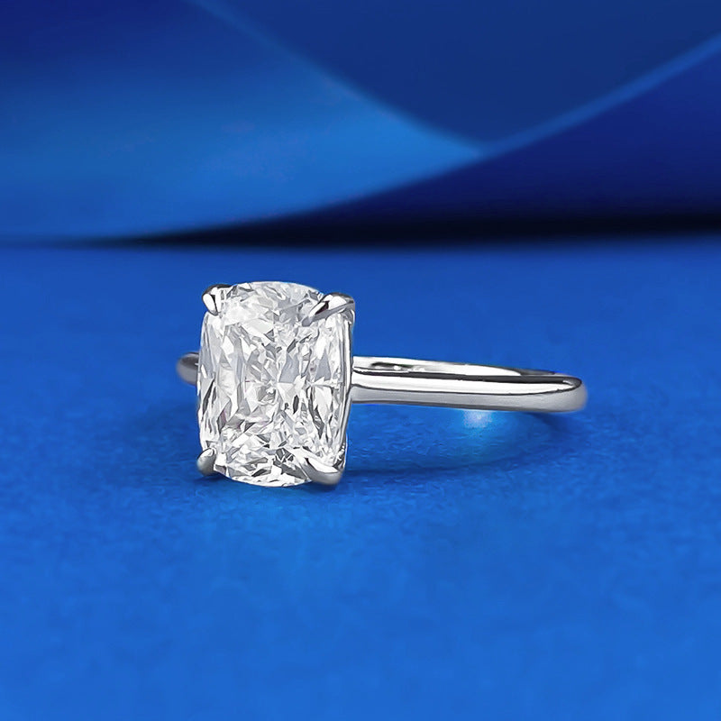 S925 Silver 7x9mm Square Ring For Women Everyday Classic Style Secondary image