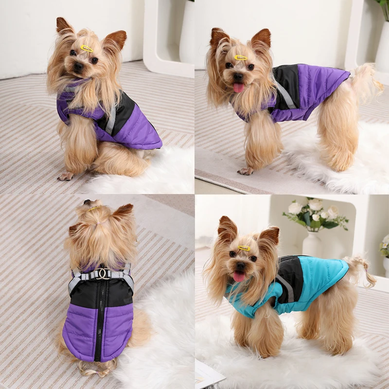Winter Waterproof Pet Clothes With Harness For Small Medium Dogs Cats - Image 6