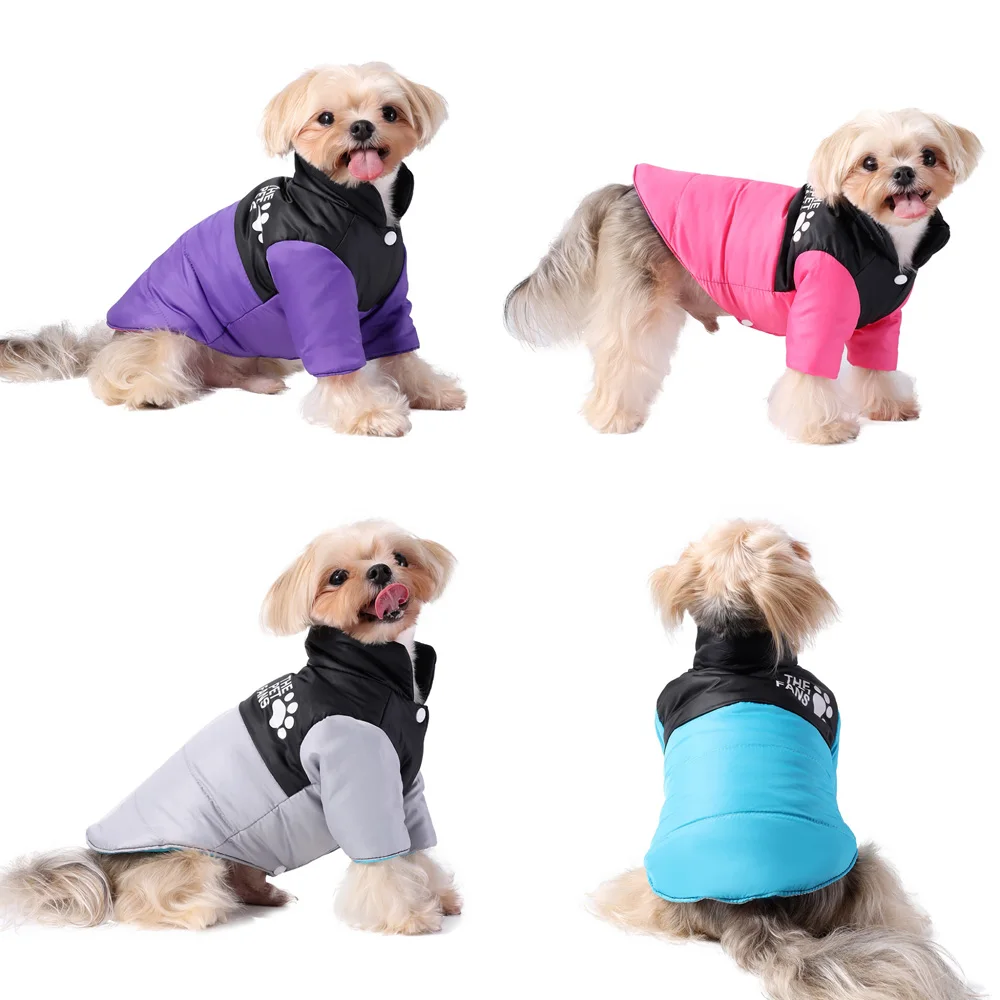 Pet Dog Jacket Coat For Small Medium Dogs Cats Winter Warm Puppy Clothing with Leash Hole Kitten Outfits Chihuahua Pug Apparel