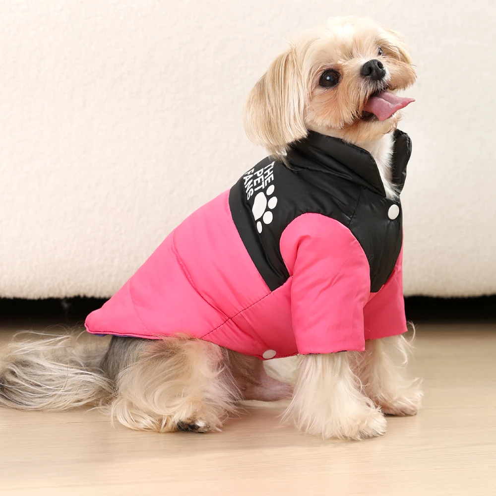 Pet Dog Jacket Coat For Small Medium Dogs Cats Winter Warm Puppy Clothing with Leash Hole Kitten Outfits Chihuahua Pug Apparel