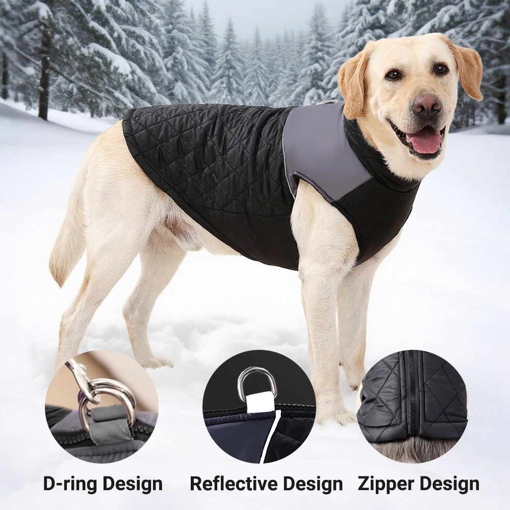 Winter Dog Clothes For Big Dogs Waterproof Pet Jacket Coat With D-ring Windproof Reflective German Shepherd Apparel Costumes